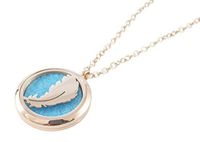 Essential Oil Diffuser Necklace, Feather Locket, Rose Gold Plated Hypoallergenic Stainless Steel