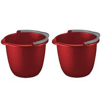 10 Quart 9.5 L Spout Pail Bucket Organizer -Red Pack of 2