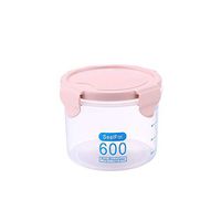 Goodfans 3 Sizes Round Food Storage Containers Reusable Washable Plastic Containers Kitchen Pets People Food keepers Storage Cups