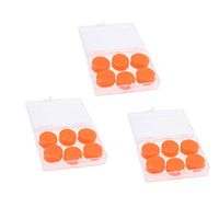 Heallily Swimming Earplugs 18 Pcs Waterproof Silicone Earplugs Soft Earbuds for Noise Cancelling Swimming Sleeping (Orange)