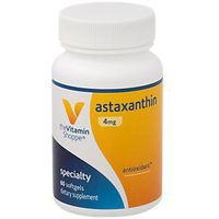 Astaxanthin (Solasta™) Branded Ingredient 4mg Antioxidant from MicroAlgae That Supports Brain Heart Health and Skin for Healthy Aging (60 Softgels) by The Vitamin Shoppe