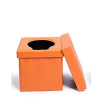 SKML96 Portable Toilet, Easy Transfers Folding Bedside Commode Outdoor Traveling Camping Car Portable Commode Can Bear 100kg 5 Colors Optional (Color : Orange)