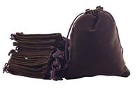 Sansam 50pcs Small Brown Drawstrings Velvet Gift Bags Jewelry Pouches for Wedding Favors, Candy Bags, Party Favors, 2.0''x2.8''