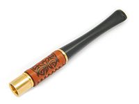 Dr. Watson - 10 cm Cigarette Holder, Vintage Series, Decorated with Real Leather, fits Regular Cigarettes