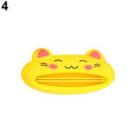 xixili441 Cute Tube Rolling Holder Squeezer Easy Cartoon Toothpaste Dispenser for Bathroom Home Yellow