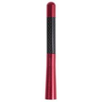 Water & Wood 12cm Universal Red Real Carbon Fiber Aluminum Short Screw-On Mast Car Antenna