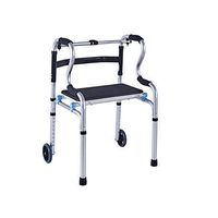 CEYZF Portable Collapsible Walker | Compact Old Man with Safety Belt Wheelchair | Height Adjustable Multifunction Crutches