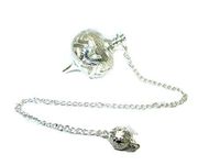 Jet Silver Cage Ball Pendulum Pointed Reiki Wiccan Free Booklet Jet International Crystal Therapy Healing Dowsing A++ Metaphysical Spiritual Image is JUST A Reference.