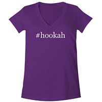#Hookah - A Soft & Comfortable Women's V-Neck T-Shirt, Purple, X-Large