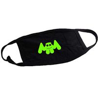 Dinfoger Women Men Harajuku Summer Anti-Dust Mouth Mask Music Hip-Hop DJ Print Luminous Electronic Sound Fan Cotton Respirator Streetwear with Luminous