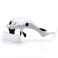 ElectroOptix 3.5X Wearing Magnifying Glass, Old Man Reading High-Definition Luminous Multiple Magnifying Glass, White, 156mm-555mm Loupe