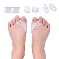 Gel Toe Separator, 4 Pack Relief Silicone Toe Separator Corrector Hammer with Forefoot Pads for Bunion Overlapping Toe and Drift Pain Pads