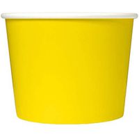 Yellow Paper Dessert Cups - 12 oz Disposable Ice Cream Bowls - Perfect For Your Yummy Foods! Many Colors & Sizes - Frozen Dessert Supplies - 50 Count
