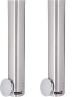 San Jamar C4400PF Stainless Steel Pull Type Foam Cup Dispenser, 23-1/2" Length (2-(Pack))