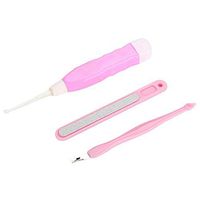 Ear Wax Removal Tool Kit, 3pcs/Set Baby Children Adult Care Kit LED Flashlight Earpick + Nail File + Dead Skin Remover