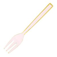 Dessert Forks - Stainless Steel and Enamel Decorative Pink Appetizer Utensils, 4 Inch, Set of 4