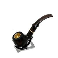 MUZIWENJU Solid Wood Pipes, Hand-Gold Pear Sandalwood Men Pipe Filter, Dual Pipe, Pipe Down All Wood Pipe, Smoking, Send dad, Leader, Husband The Best Gift (Color : 6#)