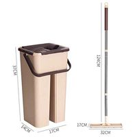 Novania Squeeze Flat Mop, Bucket, Wet Dry Floor Cleaning Hand Free, Reusable Mop Pads, Stainless Steel Handle