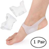 O Type Leg Correction Insole, Soft Silicone Leg Posture Corrective Pad Non-Slip Arch Support Cushion Foot Valgus Elastic Bandage, Women Men Relief Flat Foot Plantar Fasciitis Heel Spur Pain (White)