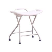 LBSX Bath Bench Adjustable Height, Lightweight Compact and Small Chair for Shower, Adjustable Shower Chair Bath Bench Without Back with Non-Slip Seat, Bathtub Stool for Seniors, White(45cm)