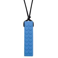 Chew Blockz Chewable Necklace for Kids - Sensory Chew Jewelry for Kids by Munchables (Blue)