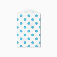 25 Blue Polka Dot Little Bitty Bags 2.75 X 4 Inches