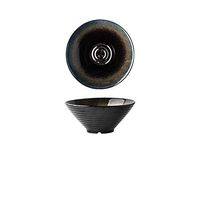 Home Salad Bowl Anti-scald Smooth Healthy Ceramic Ramen Rice Soup Salad Fruit 819 (Color : Black)