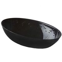 BalsaCircle 8 pcs 2 qt Plastic Oval Bowls - Disposable Wedding Party Catering Tableware (Black)