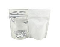 3.62" x 5.3" x 2.36" Barrier Bags #4 White Mylar 1/8 oz Rx Pill Clear Front Resealable Foil Pouches (500 Count)