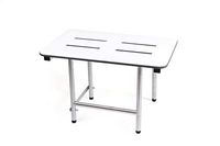 CSI Bathware SEA-SD2216-NH-PHSLO Series Folding Shower Seat with Slotted Top and Swing Down Legs, White