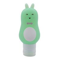 LALANG Cute Cartoon Design Silicone Travel Bottle Animal Shape Silicone Shampoo Empty Bottle for Beauty Lady (Green)
