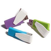 Verbatim 8GB Swivel USB Flash Drive - 3pk - Blue, Green, Violet