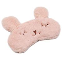 ZTL Rabbit Sleeping Mask Cute Animal Eye Mask Soft Plush Blindfold Eye Cover for Kids Girls Women (Elastic Strap)