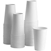 UniCup Plain White Hot Drink Paper Cup, Coffee Cups (WHITE, 150-16oz)