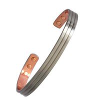 ProExl Linea Duo Pure Solid Copper Magnetic Bracelet with Graphite Finish for Arthritis Relief