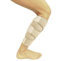 Vive Calf Brace - Adjustable Shin Splint Support - Lower Leg Compression Wrap Increases Circulation, Reduces Muscle Swelling - Calf Sleeve for Men and Women - Pain Relief (Beige)