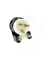 Leviton 5466-CA 20 Amp, 250 Volt, Straight Blade, Angle Plug, Industrial Grade, Grounding, Black-White