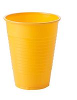 Exquisite 12 oz Yellow Plastic Cups II 50 Count Bulk Pack Disposable Party Cups II Premium Quality Plastic Tumblers for Parties