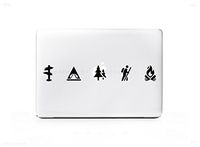 5 Camping Hiking Outdoors Icons Decal For MacBook Pro 13" 15" 17" Universal Sticker. 6 Year Guarantee