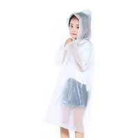 QUNANEN Raincoat Conjoined Transparent EVA Electric Bicycle Poncho Single Non-Disposable (White)