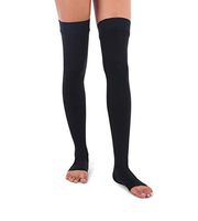 Jomi Compression, Unisex, Thigh High Stockings Collection, 30-40mmHg Surgical Weight Open Toe 341 (XX-Large, Black)