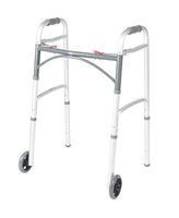 Drive Medical Deluxe Two Button Folding Walker with 5-Inch Wheels