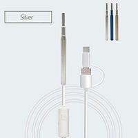 JM-D iPhone Ear Endoscope WiFi Safe Earwax Cleaner Earpick Tool with 1.3 Megapixels IP67 Waterproof 6 LED Lights for iPhone iOS Android Windows Mac,Silver