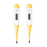 Digital Body Thermometer for Adults Children Babies Pet, Soft Head Underarm Thermometer with Beeper, Accurate Read Monitor Fever Temperature in 1min by Oral Rectal Axillary Underarm(Yellow 2Pack)