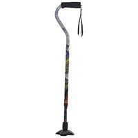 Self-Standing Peacock Offset Aluminum Adjustable Cane