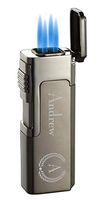 Personalized Laurel Visol Janus Gunmetal Quad Torch Flame Cigar Lighter