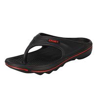 Yomiafy Men's Summer Flip Flops Comfortable Anti-Slip Sandals Home Beach Casual Slippers(Black,US:8)