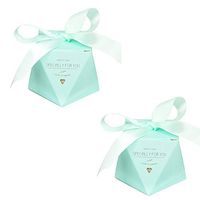 EleCharm Solid Color Sweet Day Favor Box, 30pcs Celebration Candy Hershy Kisses Gift Wrap Box Party Favors Specially for You Diamond Shape (Mint Green)