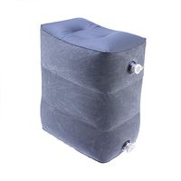 ROSENICE Portable Inflatable Pillow Soft Pillow Foot Pad for Travelling(Dark Grey)