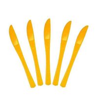 Cutdek Knives Plastic Forks Spoons Knives 50ct Party Catering Picnic Disposable New! (Counts: 50, Colors: Yellow)